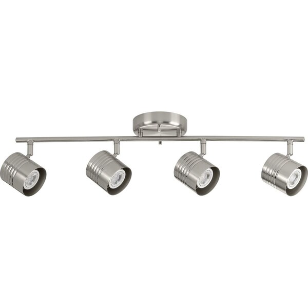 Progress Lighting Kitson Collection Brushed Nickel Four-Head Multi-Directional Track P900014-009 - main